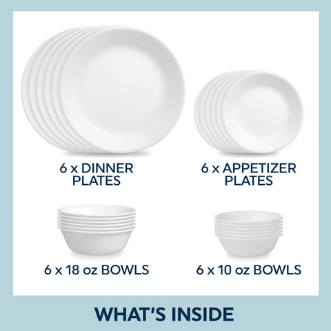 Corelle® Winter Frost White 24-piece Dinnerware Set