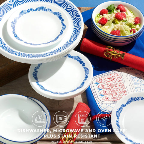 Corelle® Rolling Waves 18-piece Dinnerware Set, Service for 6