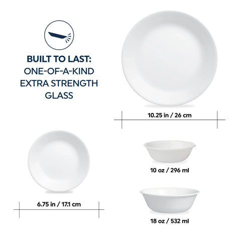 Corelle® Winter Frost White 24-piece Dinnerware Set