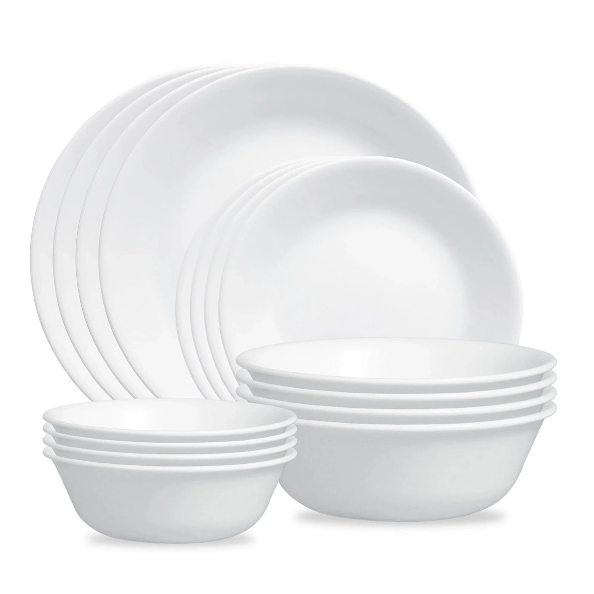 Corelle® Winter Frost White 16-piece Mugless Dinnerware Set, Service for 4